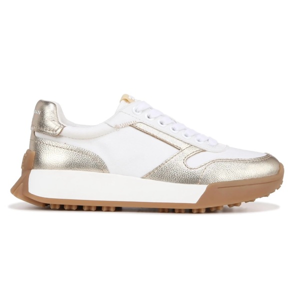 Women's White and Gold Sneakers- Sam Edelman - Picture 1 of 2